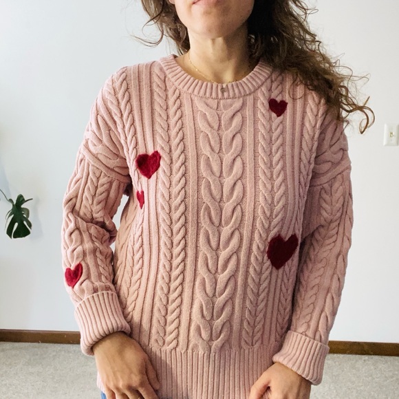 HAND CRAFTED Needle Felted Hearts Sweater - Picture 9 of 10